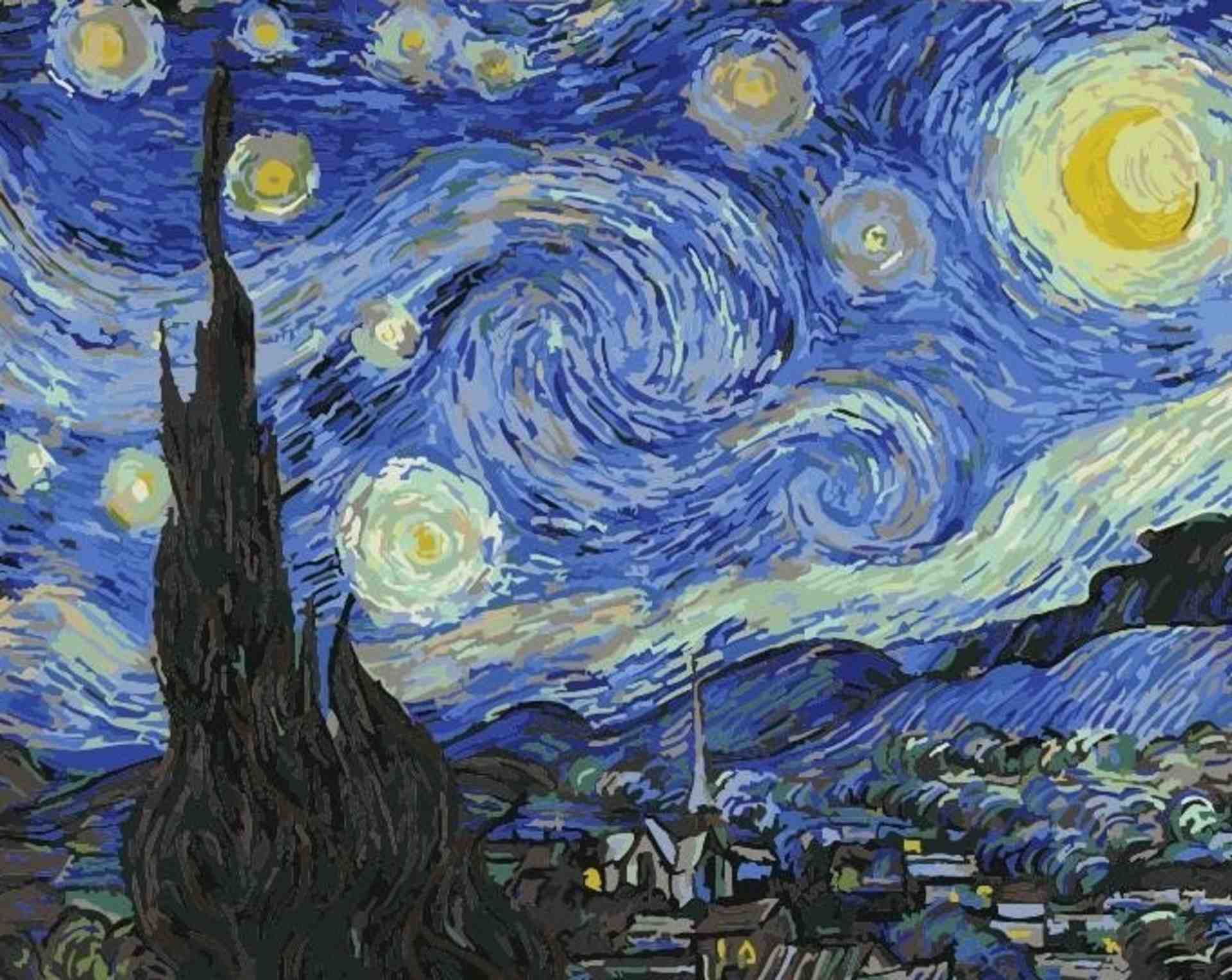 Let`s paint Van Gogh`s Starry Night